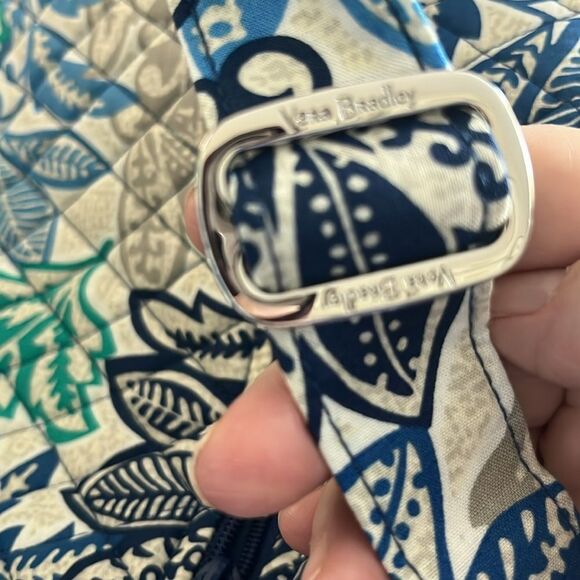 Vera Bradley Santiago Blue / Green Crossbar Shoulder Bag Adjustable Strap NWOT - Picture 11 of 12